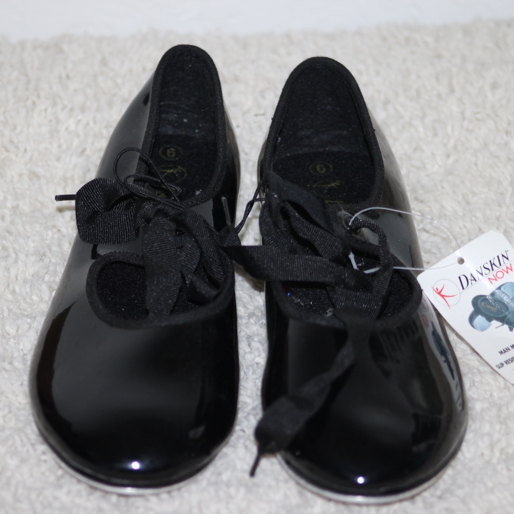 Danskin Black Glossy Tap Dancing Shoes